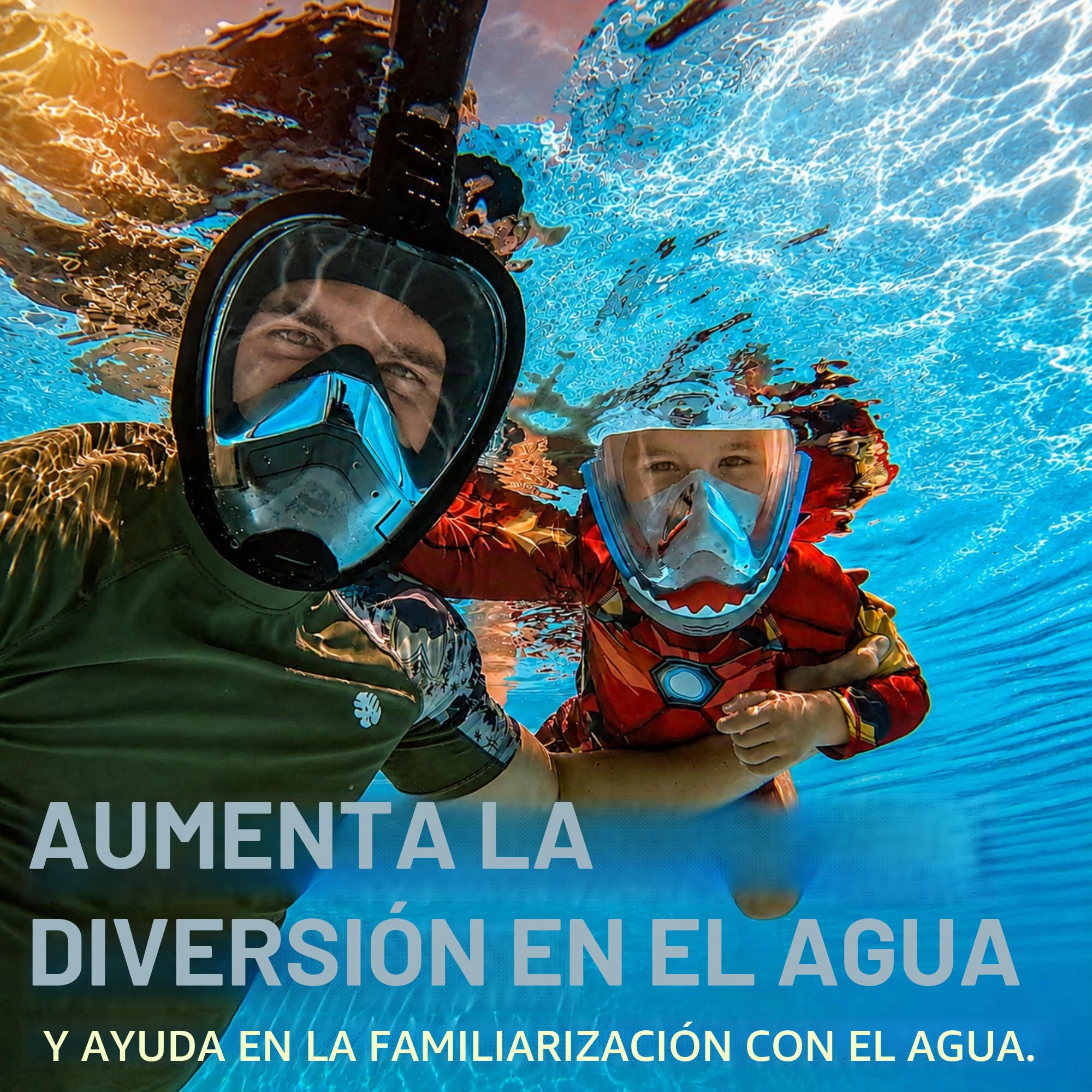 Khroom - Máscara de Snorkel de CO2 para niños a Partir de 3 años | Probado * por TÜV Rheinland | Máscara Integral para Snorkel – Unicornio Seaview | Máscara de Buceo Integral