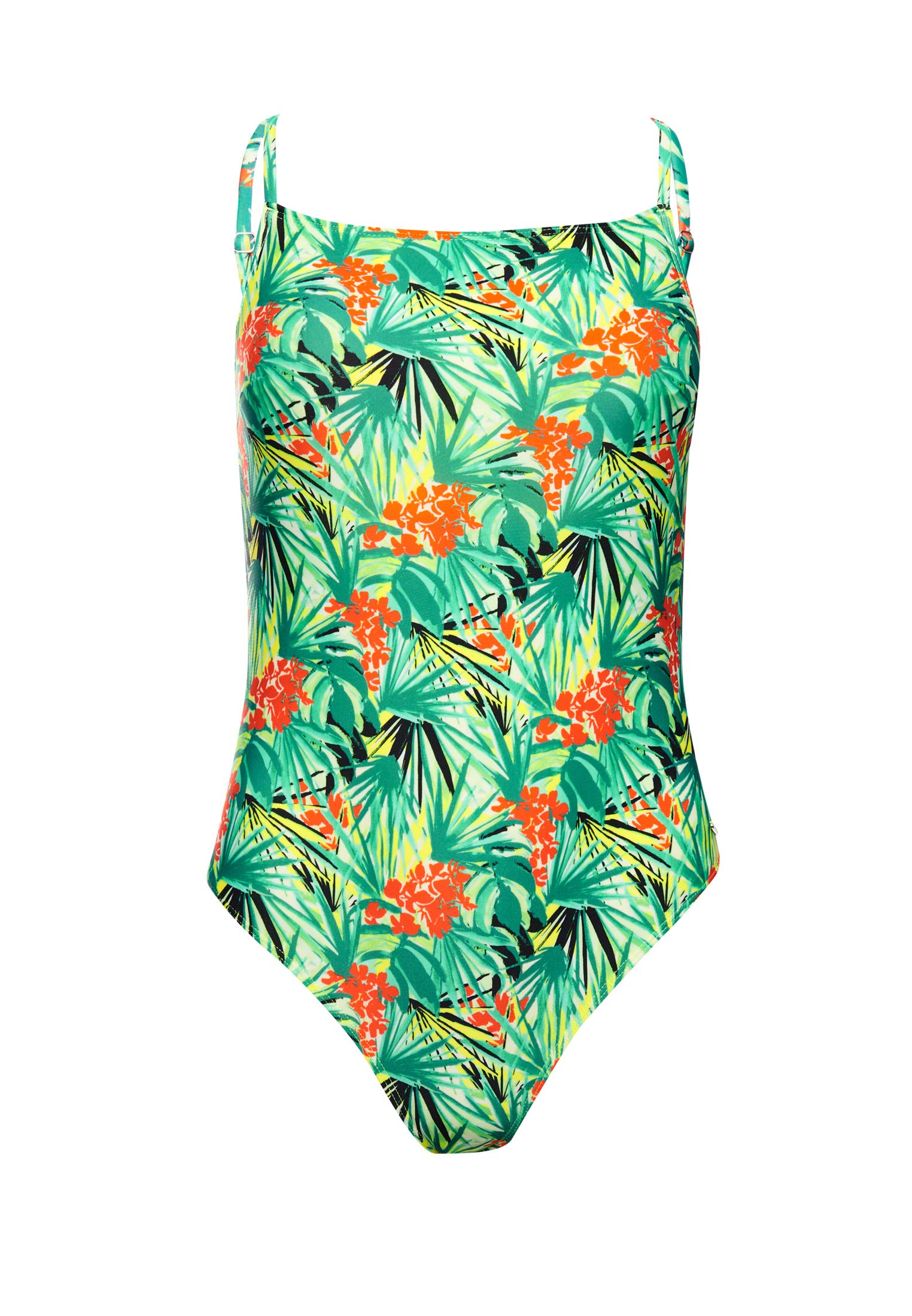 Superdry Mujer Bañador de Corte Cuadrado Neo Tropic Estampado Verde 34