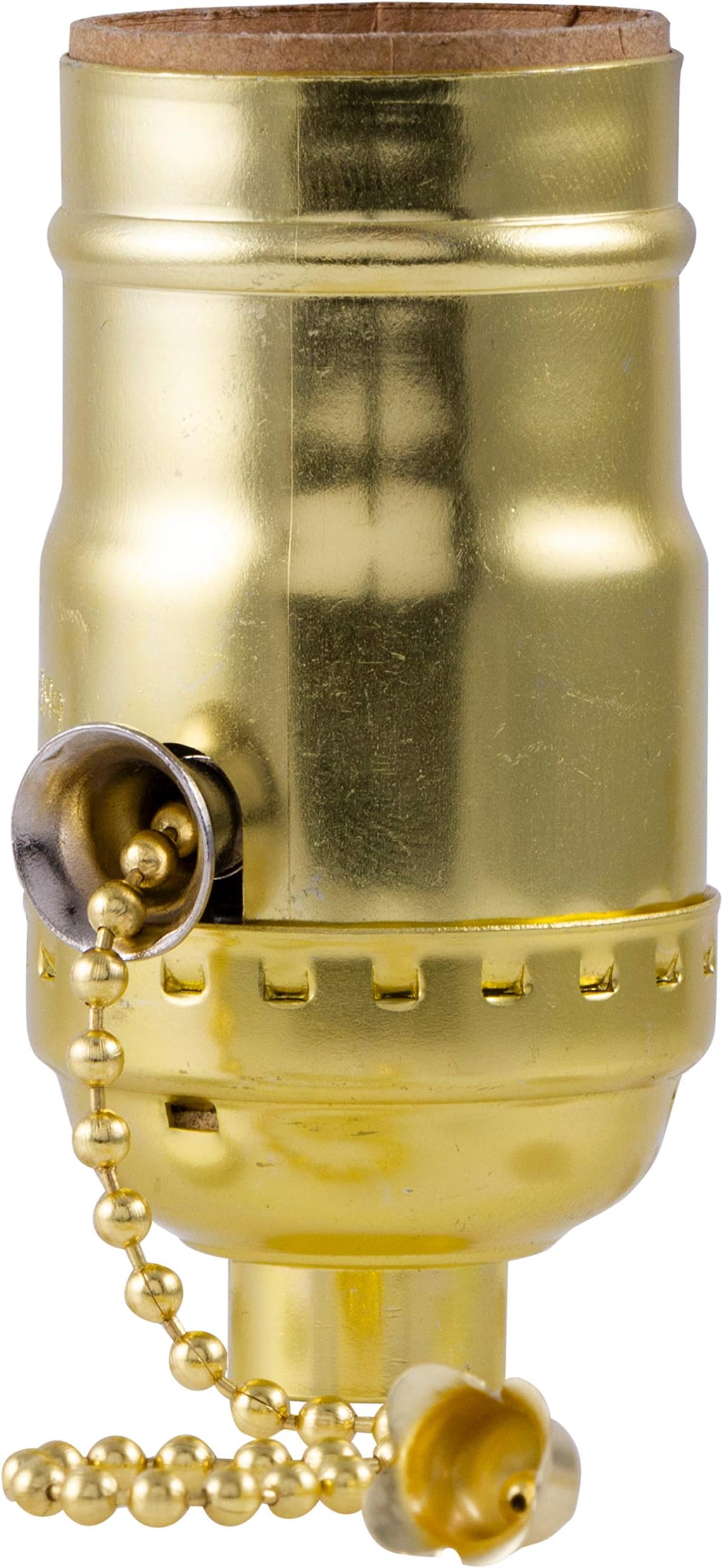 Lamp Socket with Pull Chain, Medium Base, For Floor and Table Lamps, DIY Project, UL Listed, Brushed Gold, 52204, 1 Pack