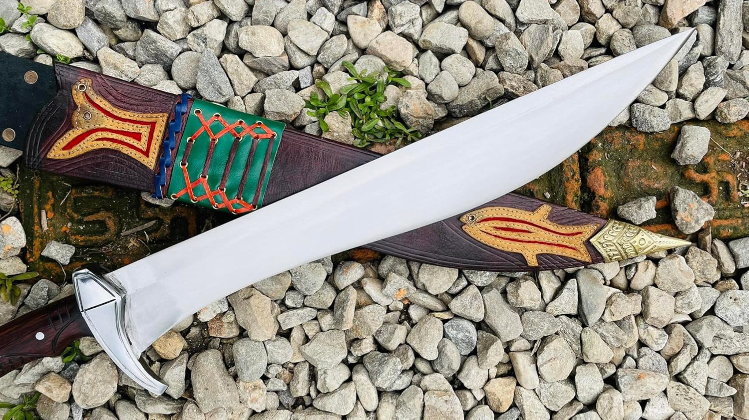 19" Blade Goblin Cleaver Sword - Magnificent Reproduction Machete of The Orcrist - Thorin Knife - The Hobbit Kukri - High Carbon Steel Handmade in Nepal