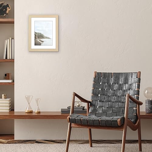 Miniatura 4 de Americanflat Portarretratos de roble natural de 11 x 14 pulgadas, se puede utilizar como portarretratos de 8 x 11 pulgadas con paspartú o marco de