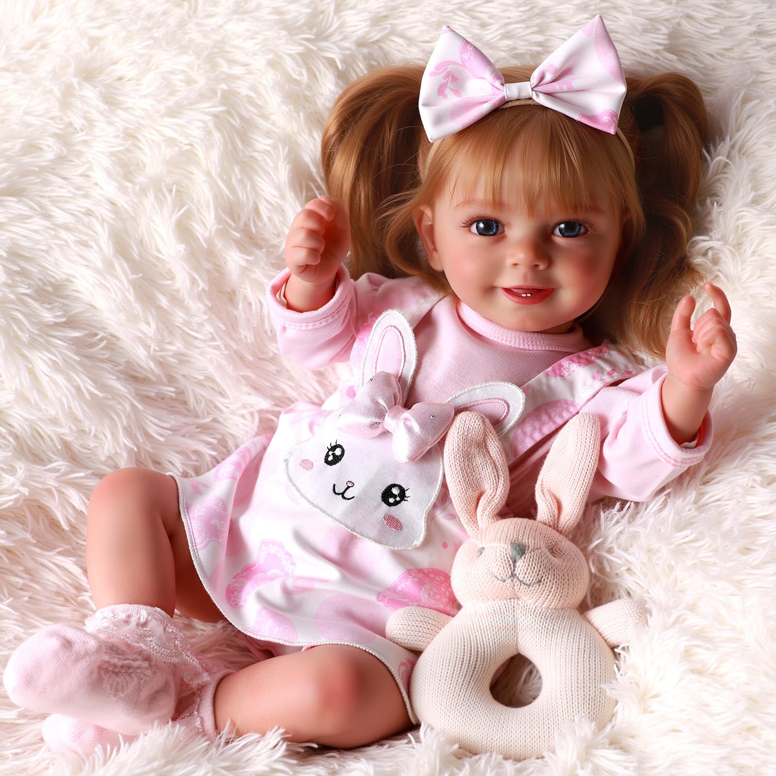 BABESIDE Realistische Reborn-Babypuppe Mädchen – 20 Zoll Lebensechte Reborn-Puppe mit Weichem Stoffkörper, Niedliches Outfit & Accessoires für Kinder Ab 3 Jahren