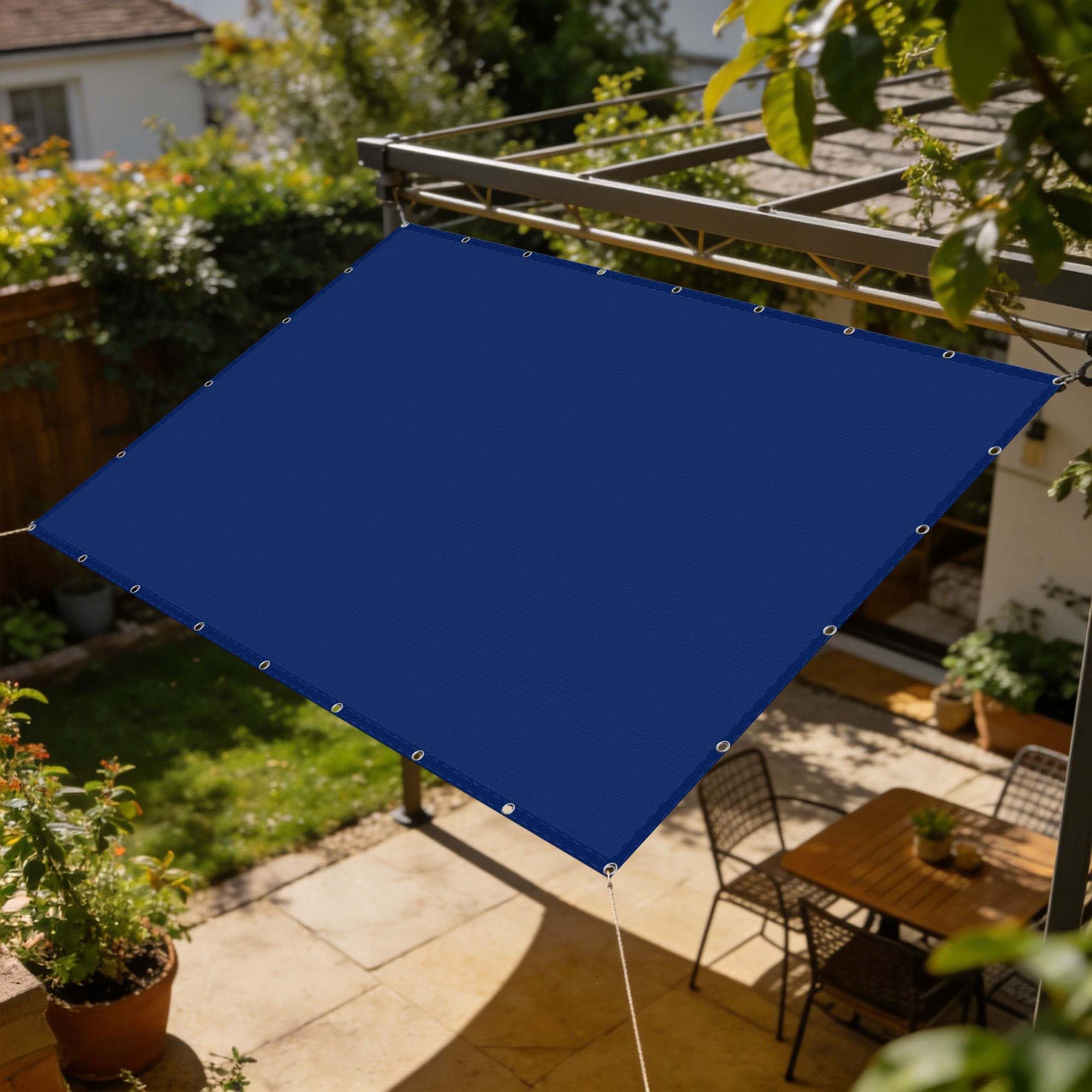 Voile d'ombrage rectangulaire imperméable bleu foncé 120x200 cm