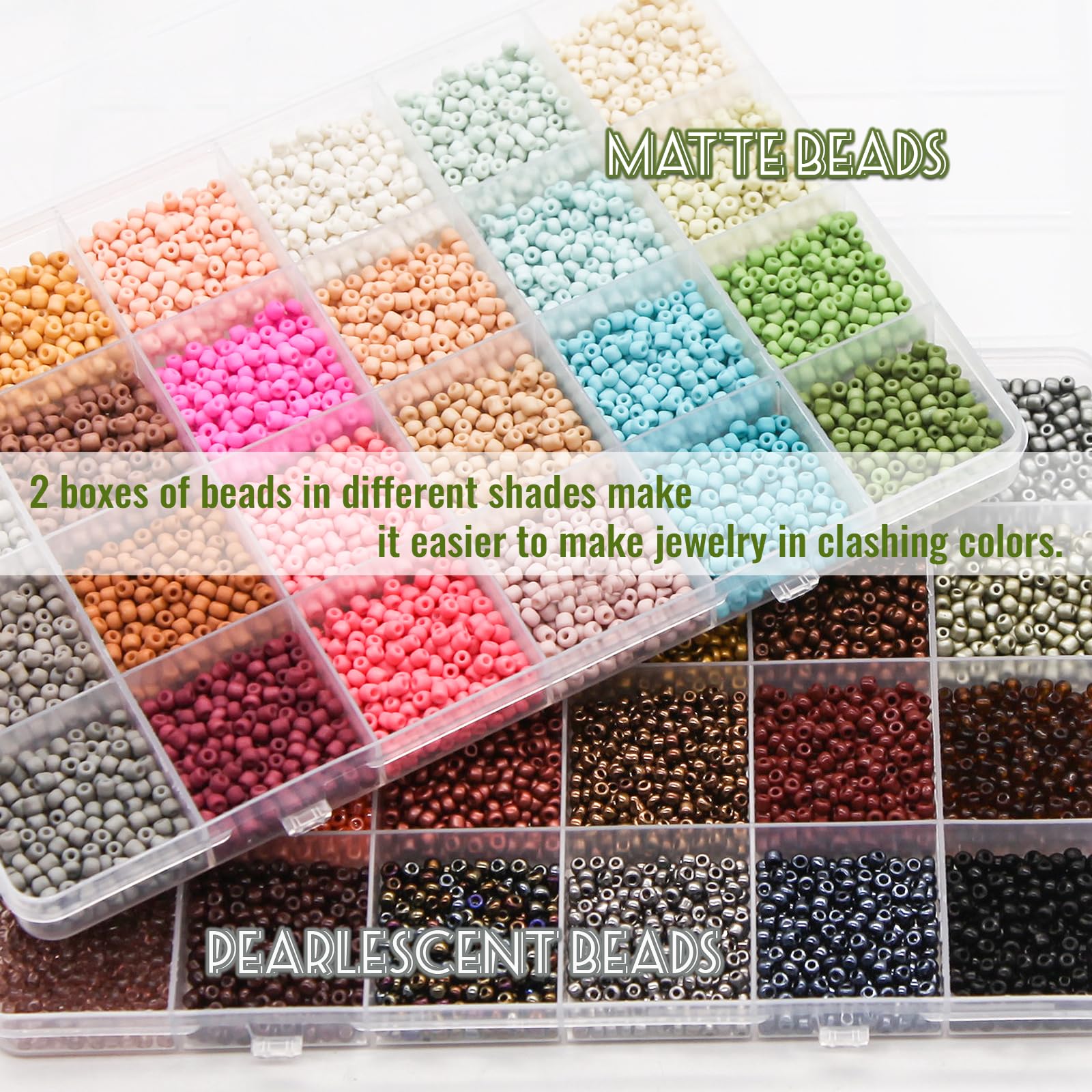 EuTengHao Perline Vetro 13200 Pezzi - 24 Colori 3mm - Per Braccialetti Fai Da Te E Gioielli - Foto 7