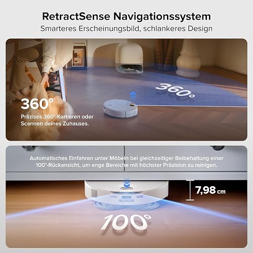 roborock Qrevo Curv 2 Pro Robot Aspirateur Laveur avec Station 3.0, 25000 Pa, Lavage à l'eau Chaude à 100 °C, Double Anti-enchevêtrements, Évitement d'obstacles et Navigation Améliorés, 7,98cm Mince - 4
