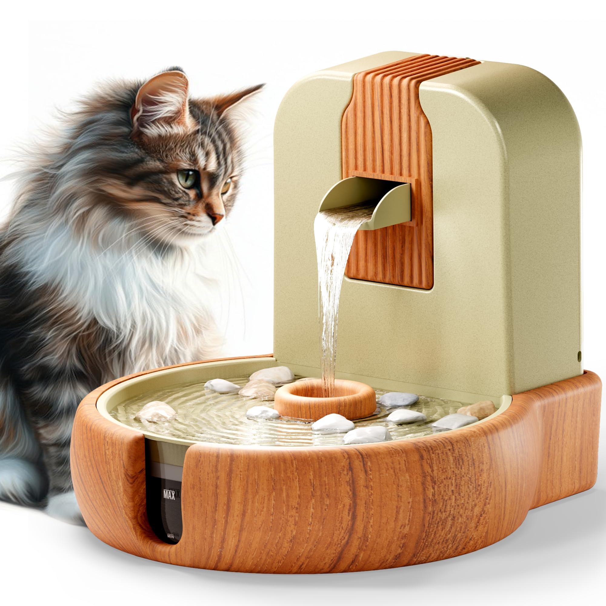 Cat Water Fountain – Eco-Friendly Zen Cat Fountain with Feng Shui Design, Splash-Free, Easy to Clean, Premium Filtration, Water Fountains for Cats