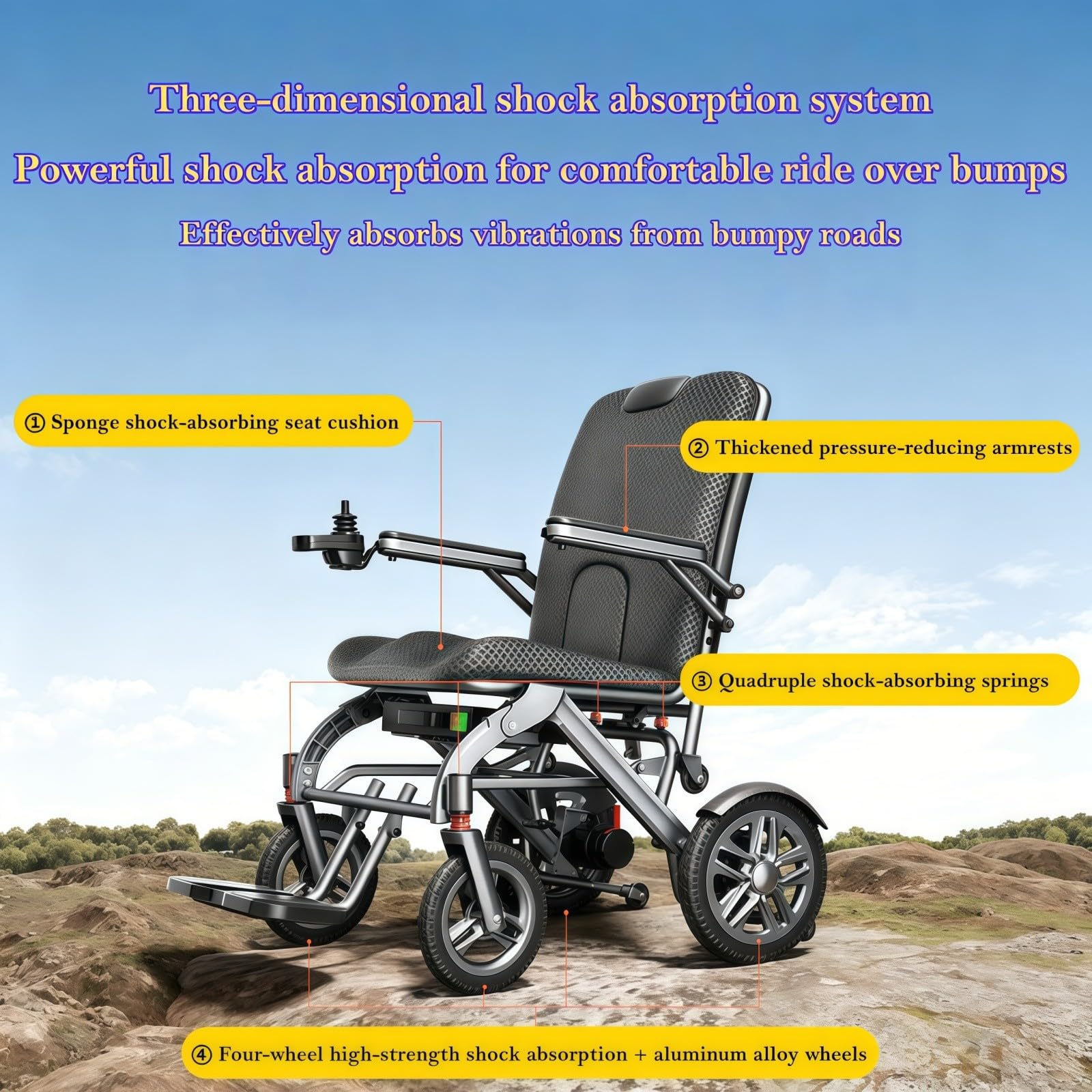Silla De Ruedas Eléctrica Ultraligera, Plegable, De Aluminio, con Almohadillas Suaves Extraíbles, Peso De 14,9 Kg, Motor Sin Escobillas De 400 W, Adecuada para Personas Mayores