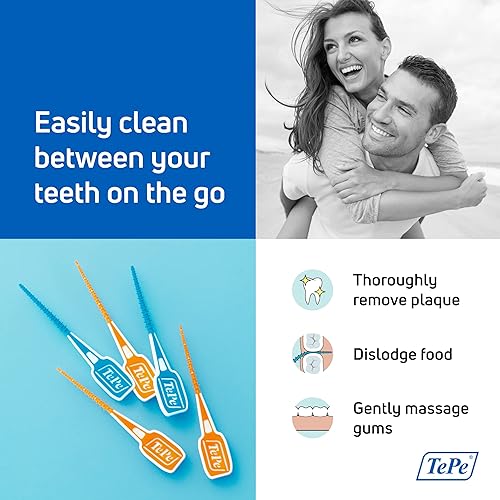 Miniatura 4 de TEPE Púas de hilo dental, púas de dientes, palillos de hilo dental, EasyPicks ML, azul, paquete de 60