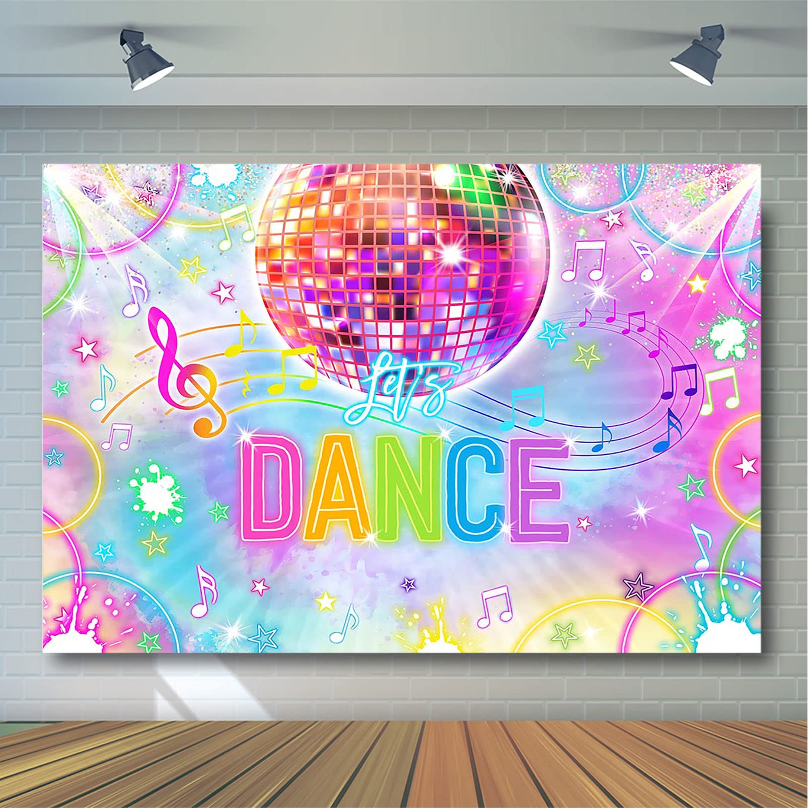 Vintage Disco-Hintergrund Für Coole Fotos – Neon, 3x2,4 M, Vinyl – Perfekt Für 60er Bis 90er Partys, Fotoshootings & Deko