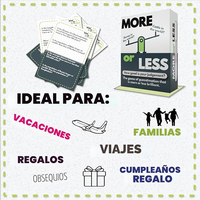 Foto 3 de 7 de More or Less Juego de cartas de edición original,¿Qué tan bueno es tu juicio? 2 jugadores +,Divertidos juegos…