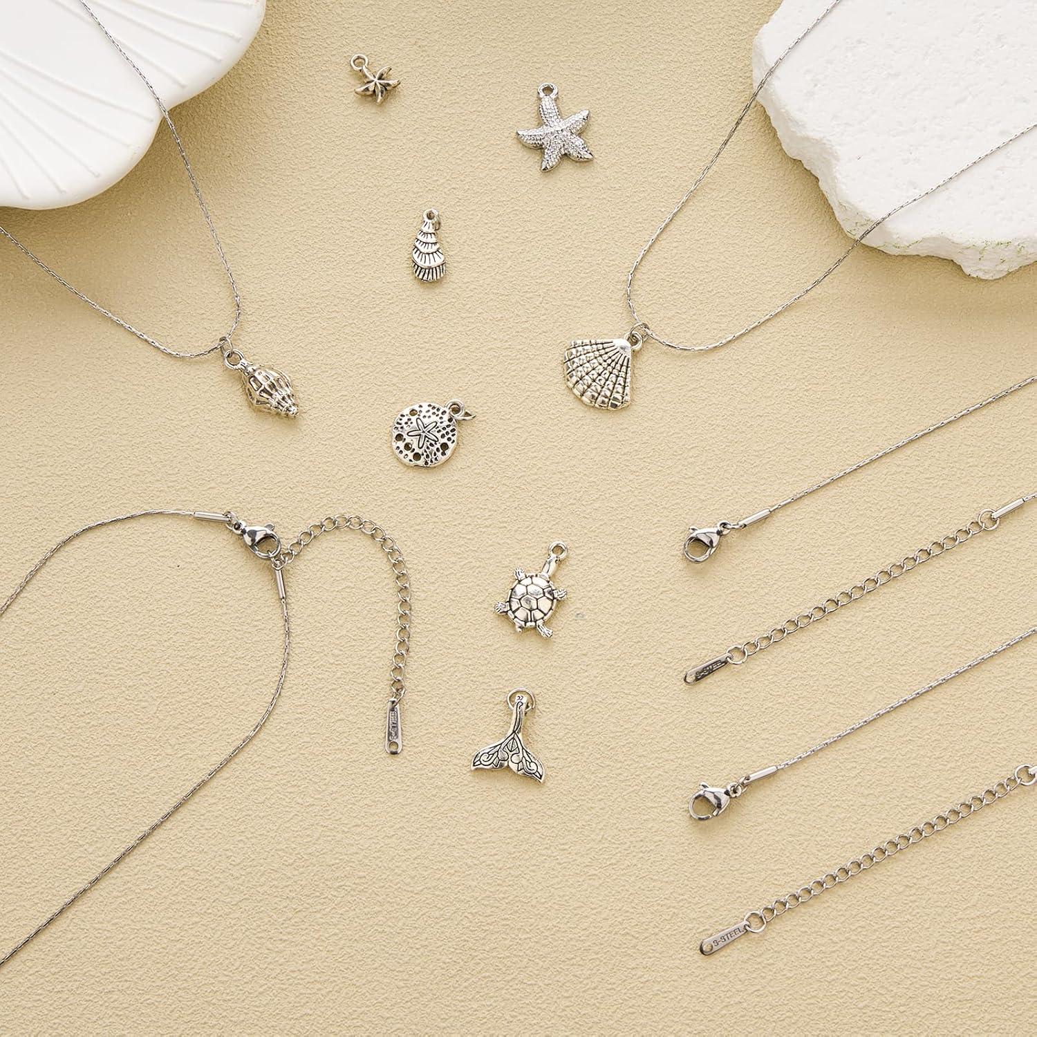 SMYHTGLIF 12 Pack Stainless Steel Small Necklace Chain Bulk Silver DIY Craft Necklace Chain for Jewelry Making Supplies - Image 5