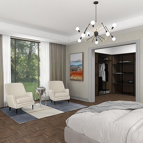 Miniatura 8 de Deco 79 Mesa lateral de acento de metal de aluminio Mesa lateral con diseño derretido y superficie de vidrio sombreado, Mesa lateral 16" x 16" x