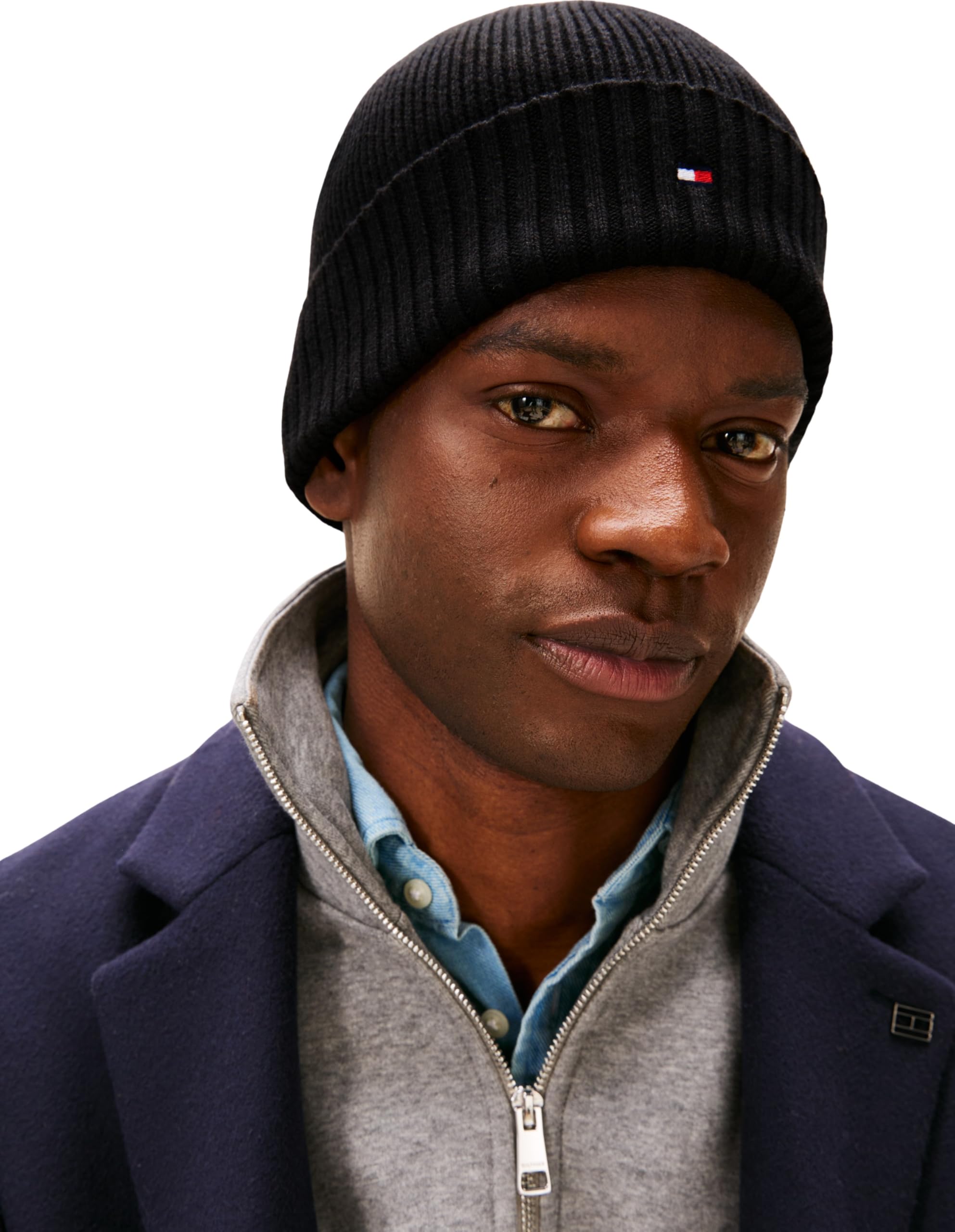 Tommy Hilfiger Męska czapka bawełniana z flagą TH PIMA AM0AM12796 czapka, czarna (czarna), jeden rozmiar, czarny (czarny), Rozmiar uniwersalny