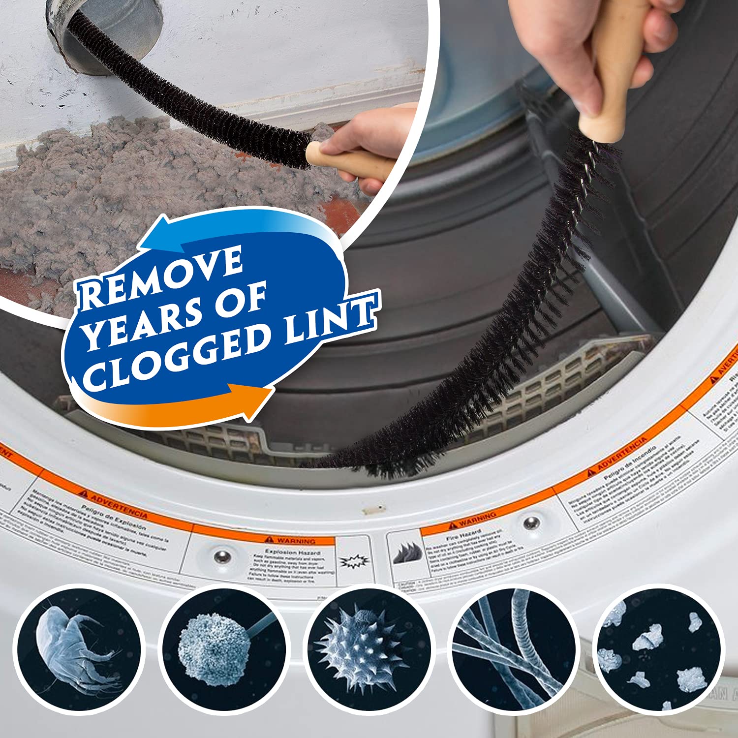 Buy Holikme Dryer Vent Cleaner Kit Flexible Lint Brush with Drill