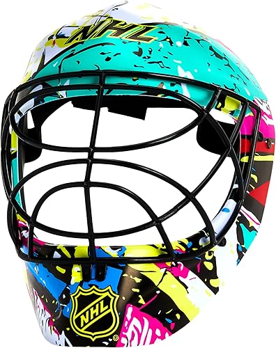 Miniatura 8 de Franklin Sports NHL - Juego de almohadillas de portero de hockey juvenil + casco, rodilla para niños + equipo de portero de hockey, (2) almohadillas