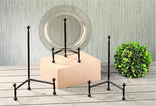 Miniatura 6 de TRIPAR Caballete de trípode negro moderno de 12 pulgadas para imágenes obras de arte libros de cocina platos y platos caballete de exhibición para