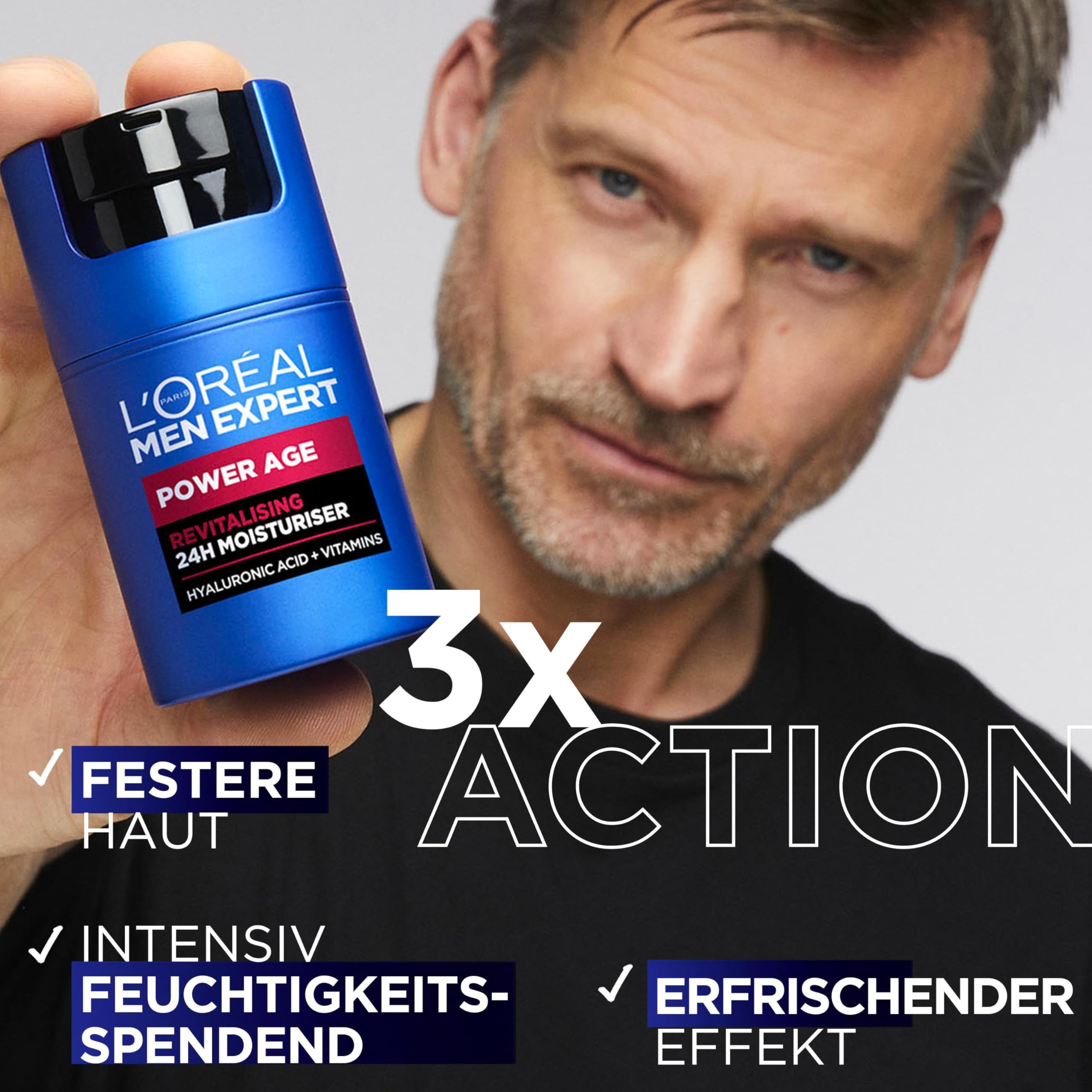 L'Oréal Paris Pflegesets für sie & ihn, Gesichtspflege-Sets mit 2x Gesichtscreme und 2x Nachtcreme, Anti-Aging Geschenke mit Hyaluronsäure für Damen und Herren, Revitalift Laser, Power Age, 4-teilig
