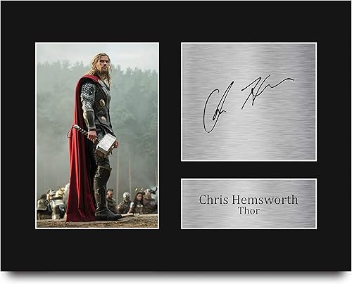 HWC Trading Chris Hemsworth USL - Autógrafo impreso firmado por Thor The Avengers, foto impresa, tamaño carta de EE. UU