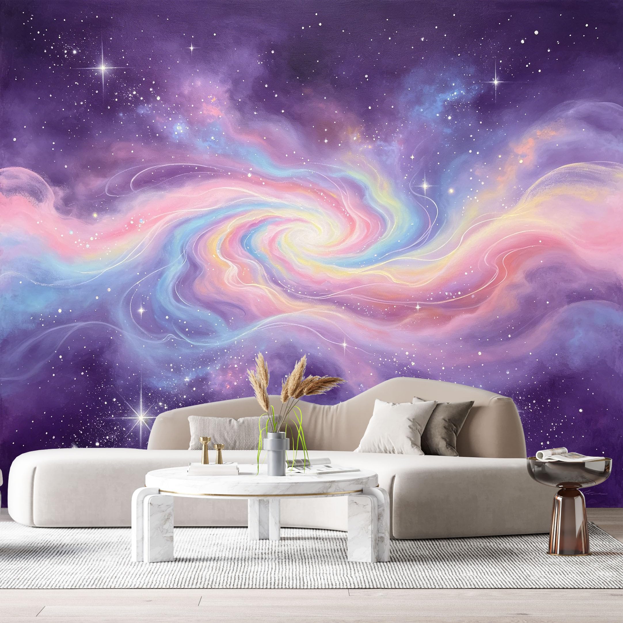 Custom Size Wall Murals Abstract Space Galaxy Cosmic Nebula Watercolor Stars SelfAdhesiveWall Fabric Removable Wallpaper Wall Decor for Living Room Bedroom Bathroom