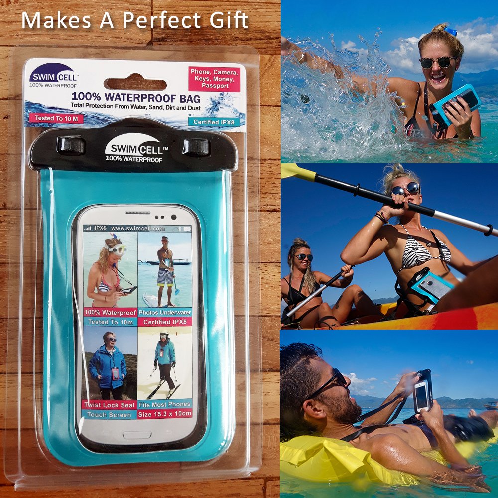 Coque étanche pour Smartphone - iPhone13,11 Pro, Samsung et Tous Les téléphones Portables Standard 10 x 16,5 cm. Étui étanche pour clés de téléphone, Portefeuilles à Sec IPX8. 10 m sous l'eau.