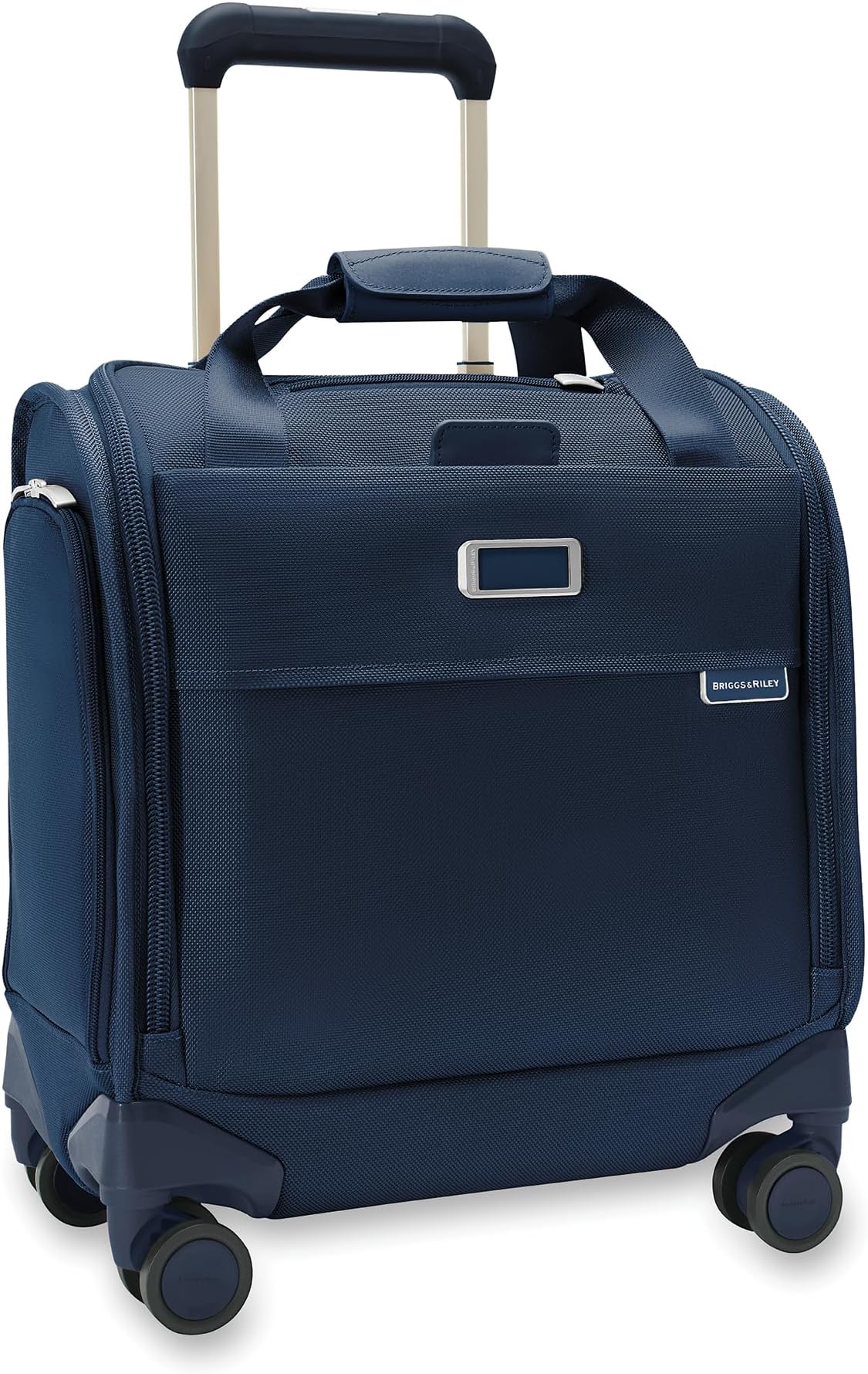 Briggs & Riley 2-Wheel Cabin Bag - Carry On Luggage for Travel, Suitcases with Wheels, Softside Rolling Bag for Men & Women, Interlocking Handle, Self-Repairing Zipper - Baseline Collection, Navy