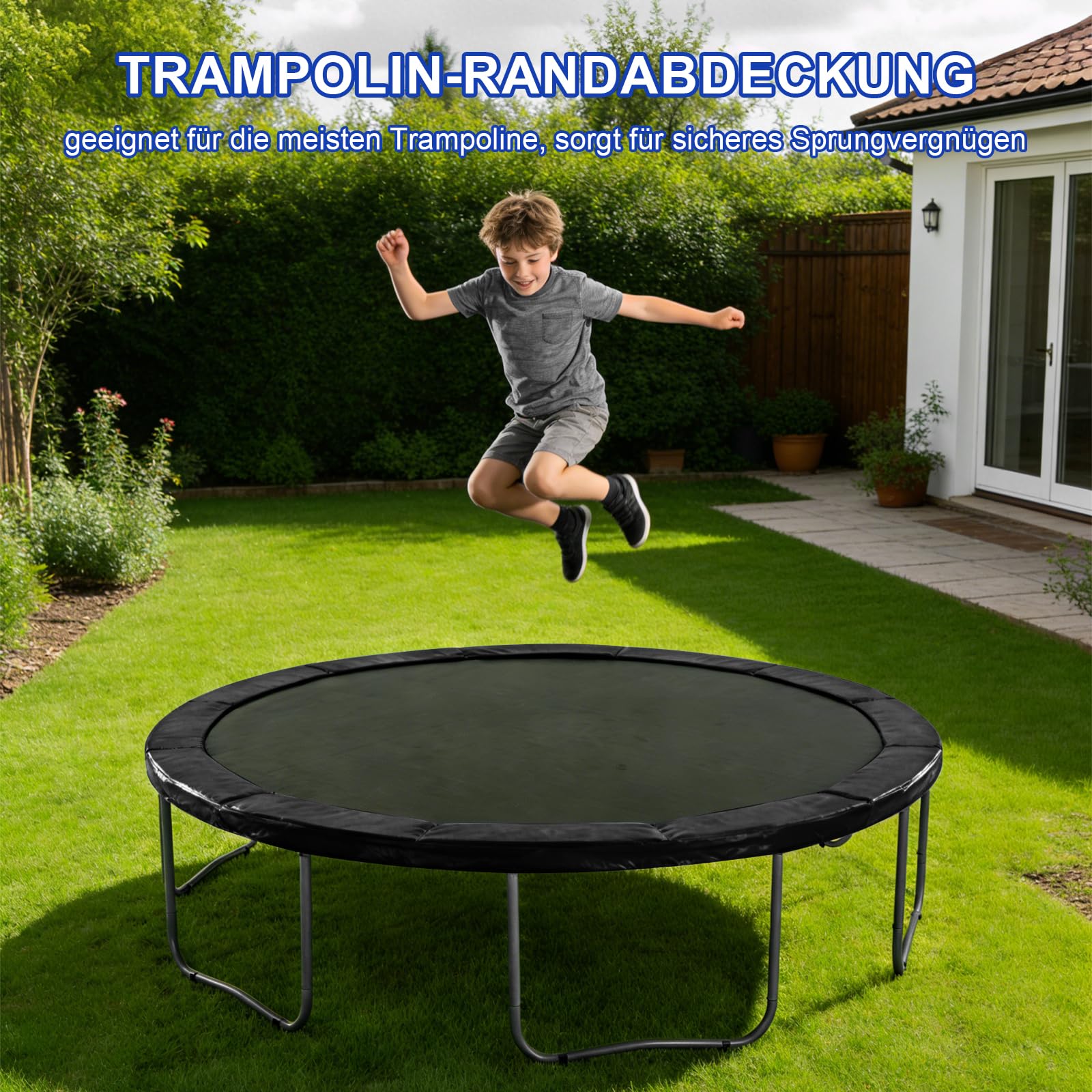 Storystore Trampolin Randabdeckung 306cm Außendurchmesser Federabdeckung Trampolin Umrandung Wetterbeständig UV-beständig Reißfest Trampolinzubehör Randschutz