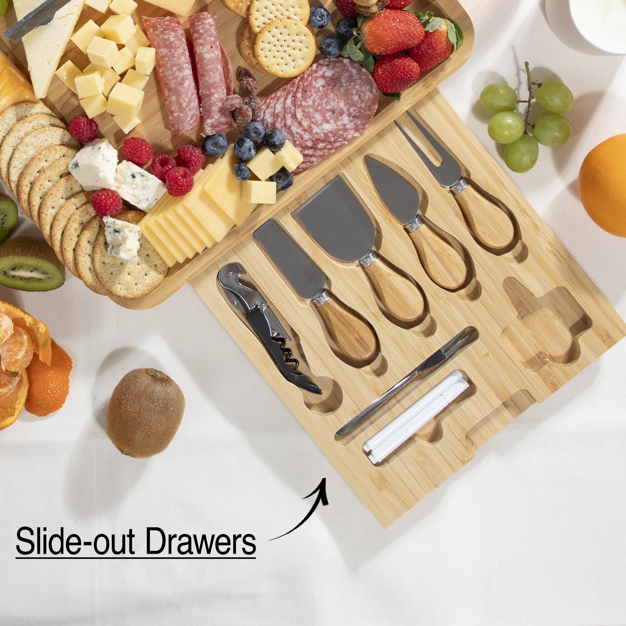 Meat And Cheese Gift Baskets Personalized Bamboo Charcuterie Board ...