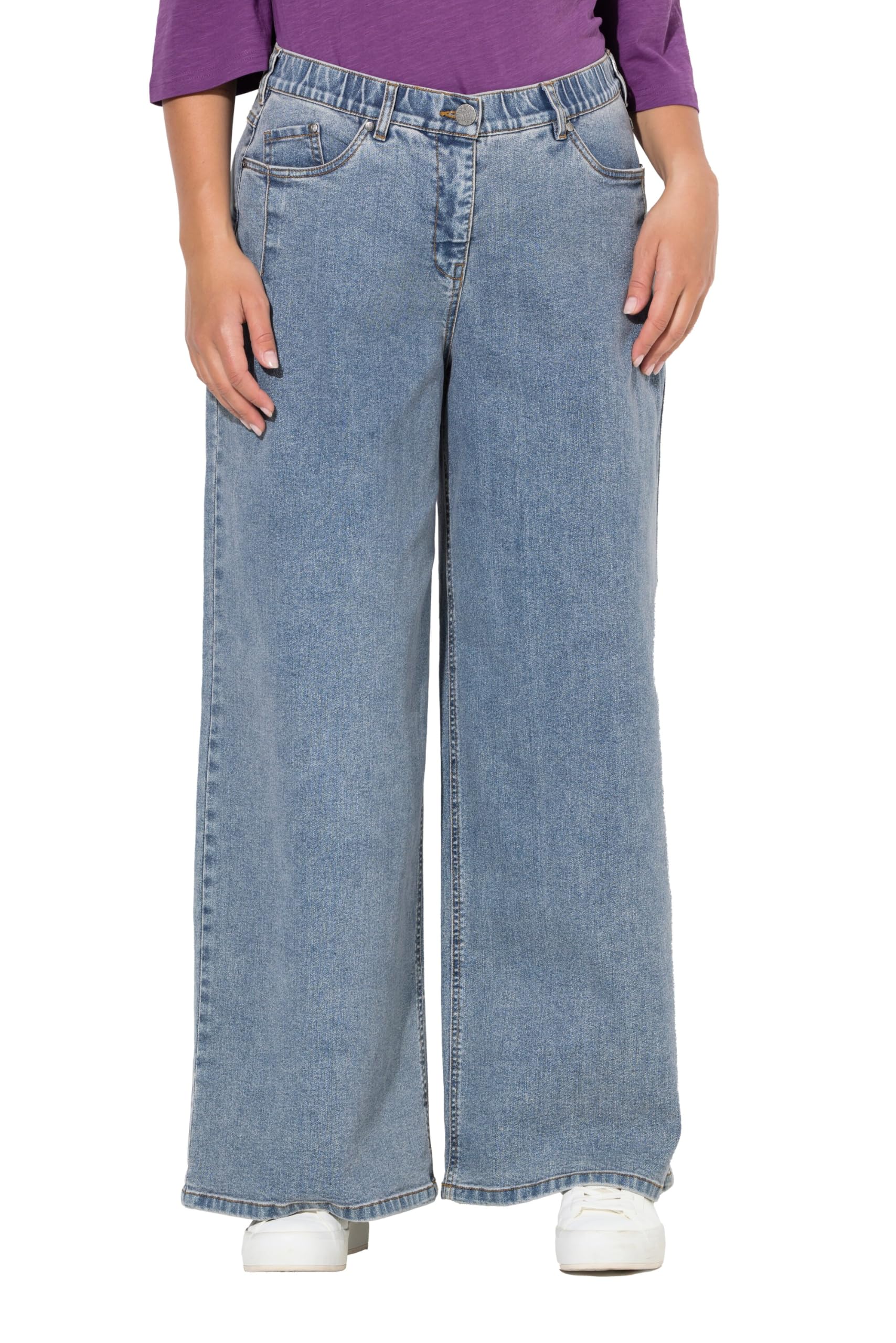 Ulla Popken Damen große Größen Übergrößen Plus Size Jeans Mary, extraweit, gerades Bein, Komfortbund 845518