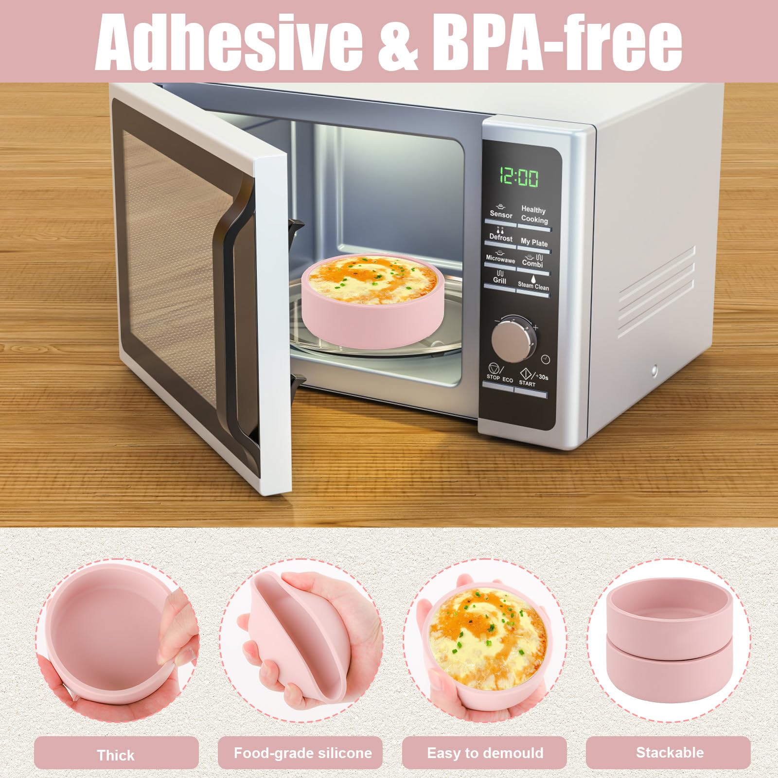 Pocheuses à Œufs En Silicone - Lot De 3 - Pour Friteuse Air, Four Et Micro-ondes - Réutilisables