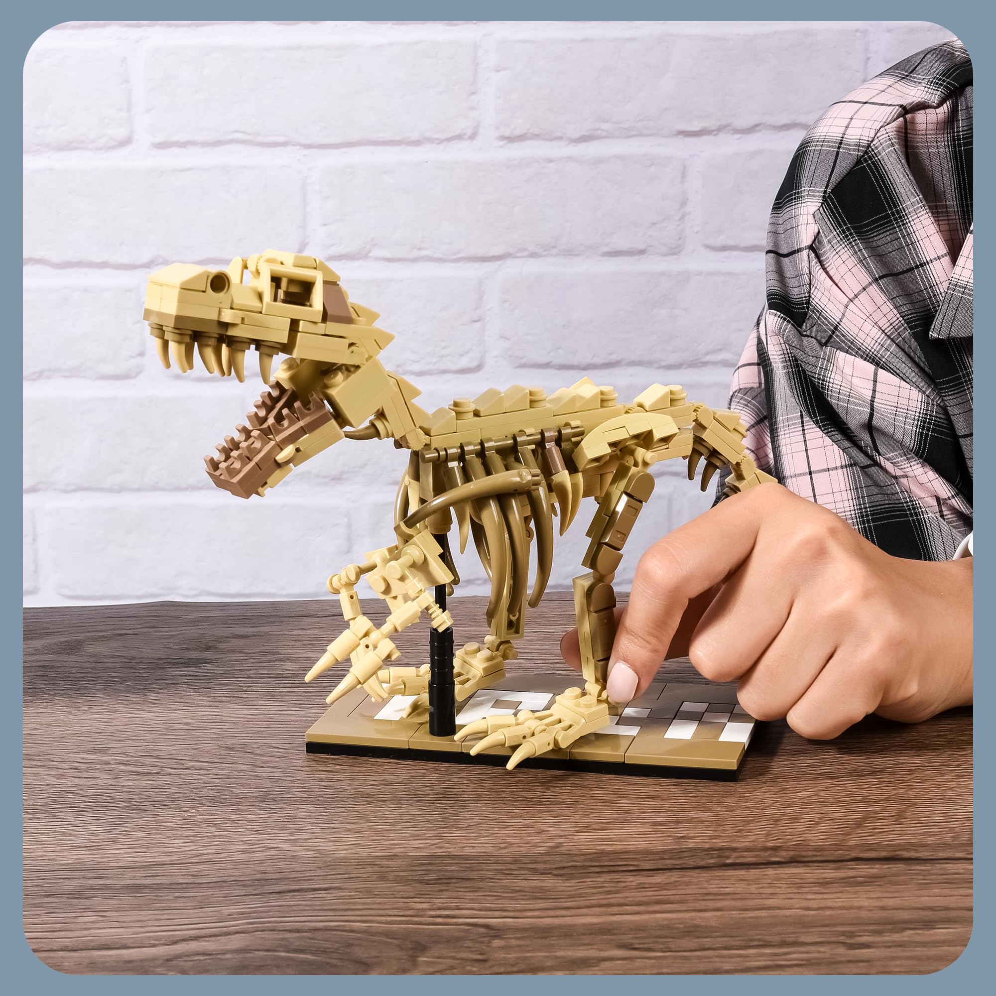 LUXEBLOCKS Dinosaur Skeleton Building Kit & Paleontology Building Set-316PCS Excavation-Ready T.Rex Fossil Model - Image 4