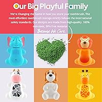 Vista 8 de Flipper Fun Animal Turtle - Funda para cepillo de dientes con tapa, soporte para cepillos de dientes para baños, soporte para cepillos de dientes