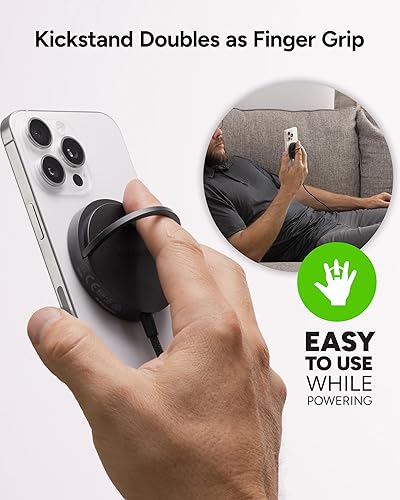 Miniatura 2 de Mophie Almohadilla de carga inalámbrica de 15 W con soporte, compatible con MagSafe y Qi2 para iPhone 171615141312, AirPods Pro (2 y 3 generación),