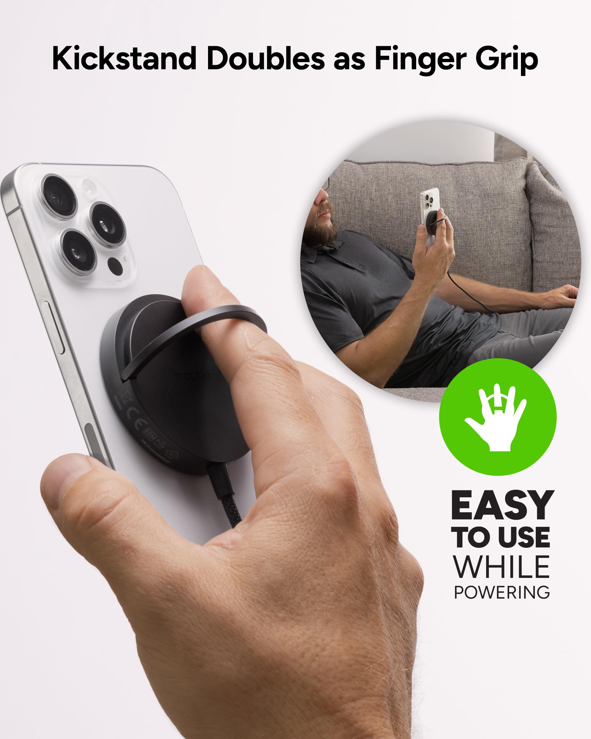 Amazon.com: Mophie 15W Wireless Charging Pad with Kickstand