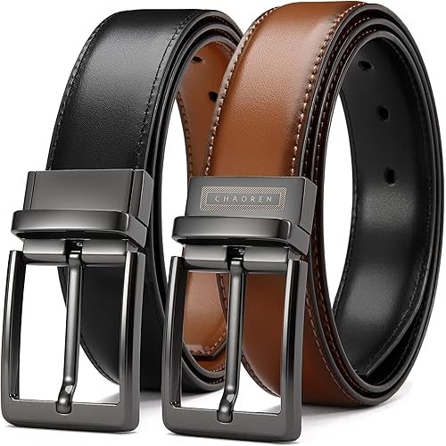 CHAOREN Leather Reversible Belts for Men - Double Style, Singular Elegance