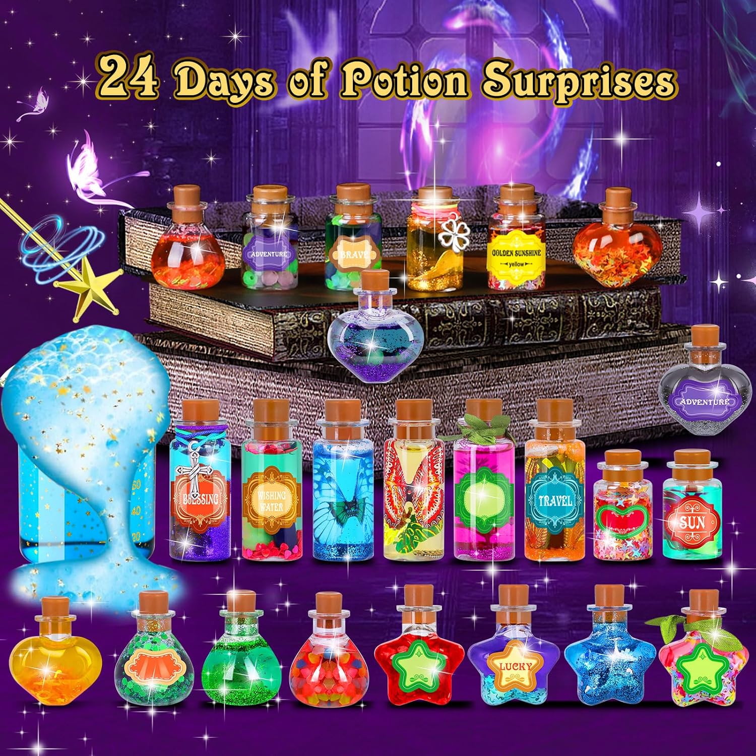 Advent Calendar 2025 for Girls - 24 Days Magic DIY Potion Kit Christmas Countdown Calendar, Halloween Gifts Arts and Crafts Stocking Stuffers Activities Toys for Kids Girl - Image 3