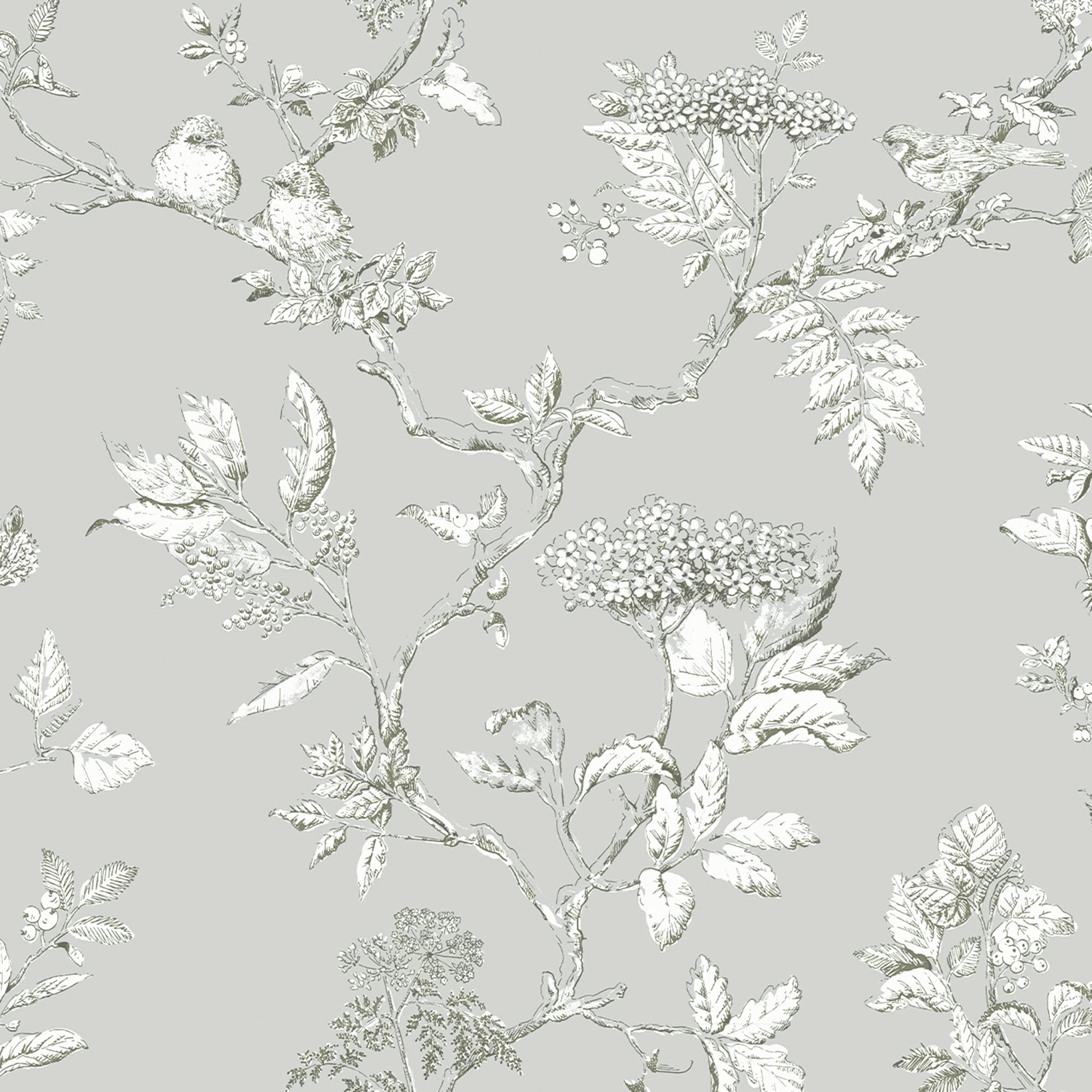 Laura Ashley Steel Elderwood Wallpaper Size 20.87