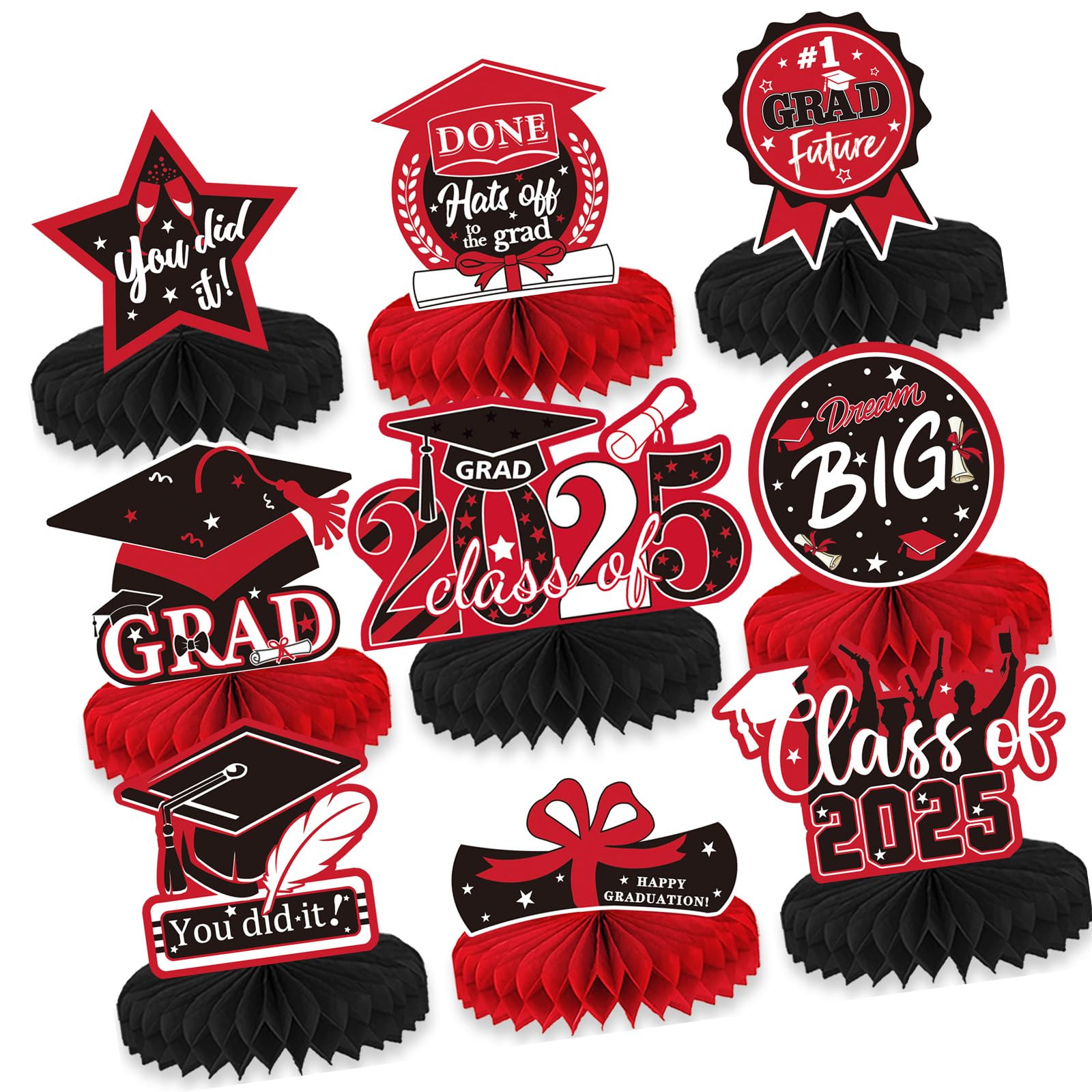 Msioytog 9pcs Graduation Cardboard Centerpieces Perfect for Enhancing Festival Atmospheres At Homes Gatherings and School Event User Friendly Party Supplies