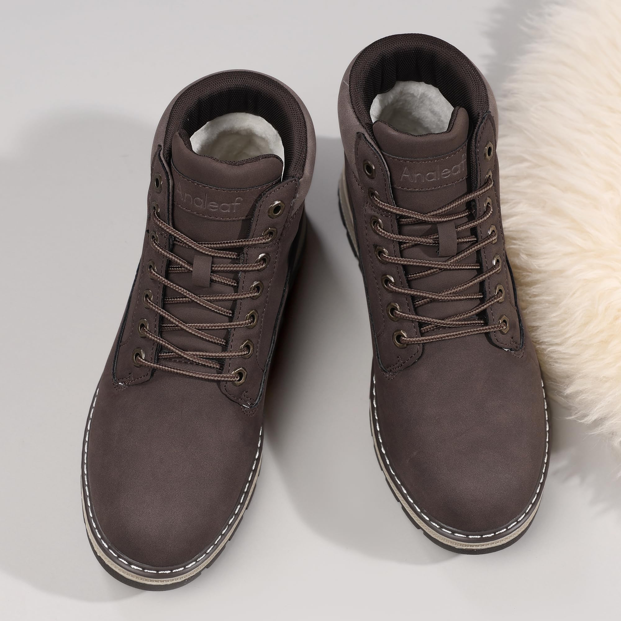 ANALEAF Herren Winterschuhe Schneestiefel Rutschfest Winterstiefel