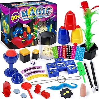Magic Kit, Magic Tricks for Kids Age 6-8, 40 Magic Tricks with Instructions for Girls Boys Beginners to Perform, Gift for Boys Girls Kids