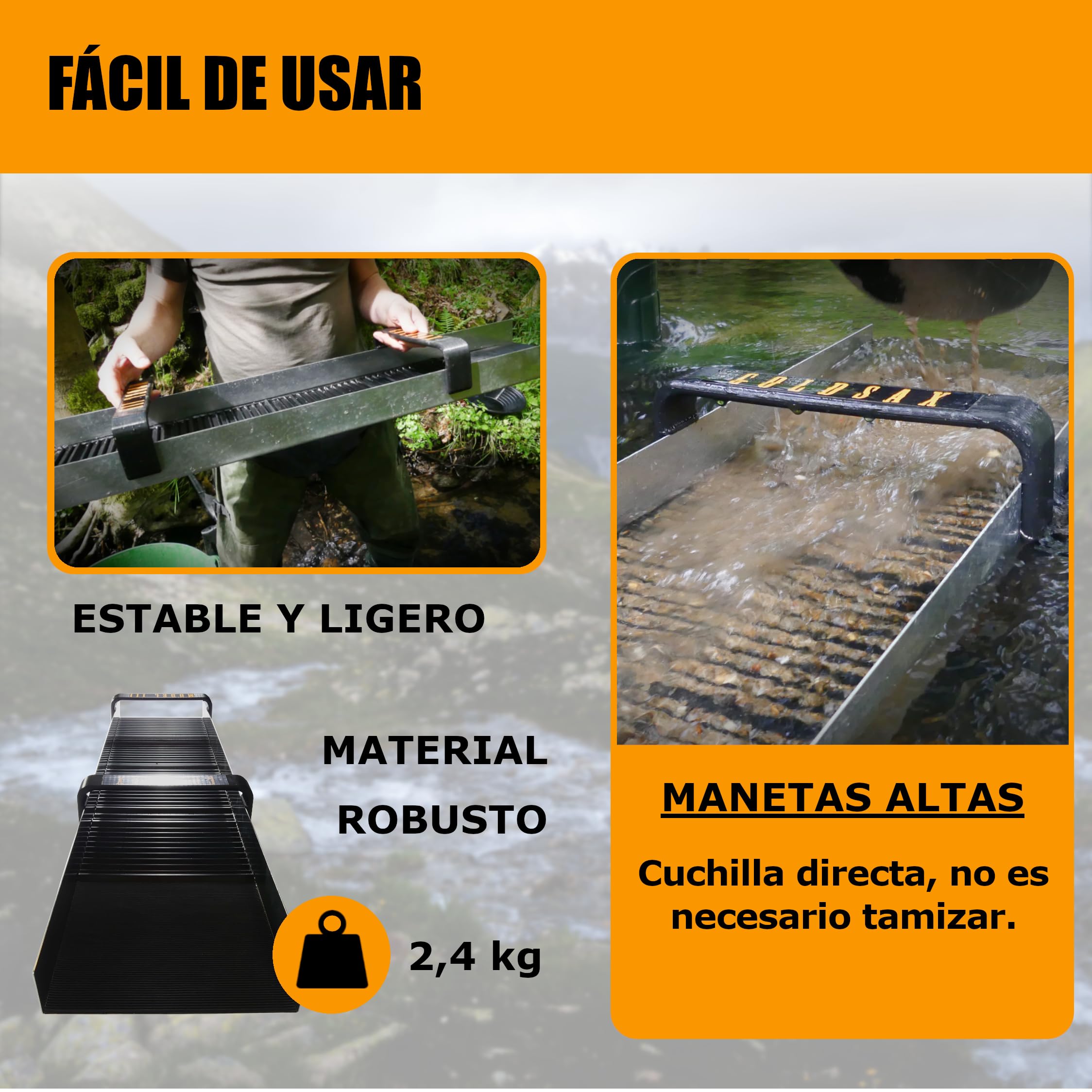 Ranger Gold Sluice Box - Canalón Dorado, Grande esclusa de Lavado de Oro