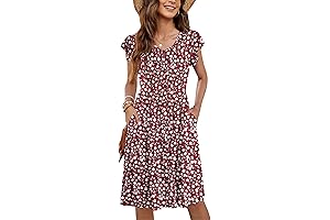 Women's Summer Casual Swing Dress with Pockets