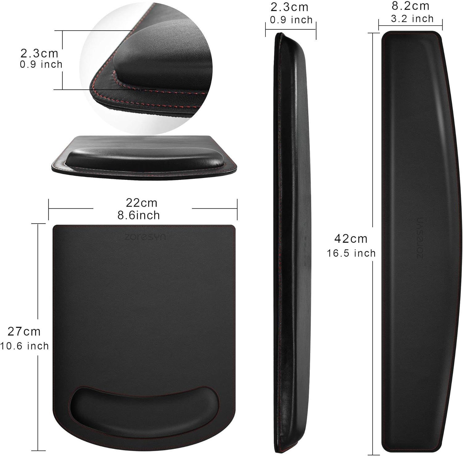 PU Leather Mouse Pads Wrist Rest Support and Keyboard Wrist Rest Pad