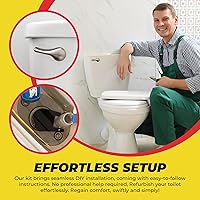 Vista 5 de Kit de reemplazo de mango de inodoro de montaje frontal de Qualihome en níquel cepillado con kit de reemplazo de solapa de inodoro universal de 2