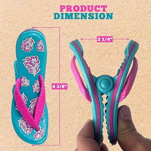 Miniatura 4 de PERFORMORE Juego de 2 clips para toallas de playa, clips portátiles para toallas, clips seguros para sillas de playa, terraza, patio, piscina,