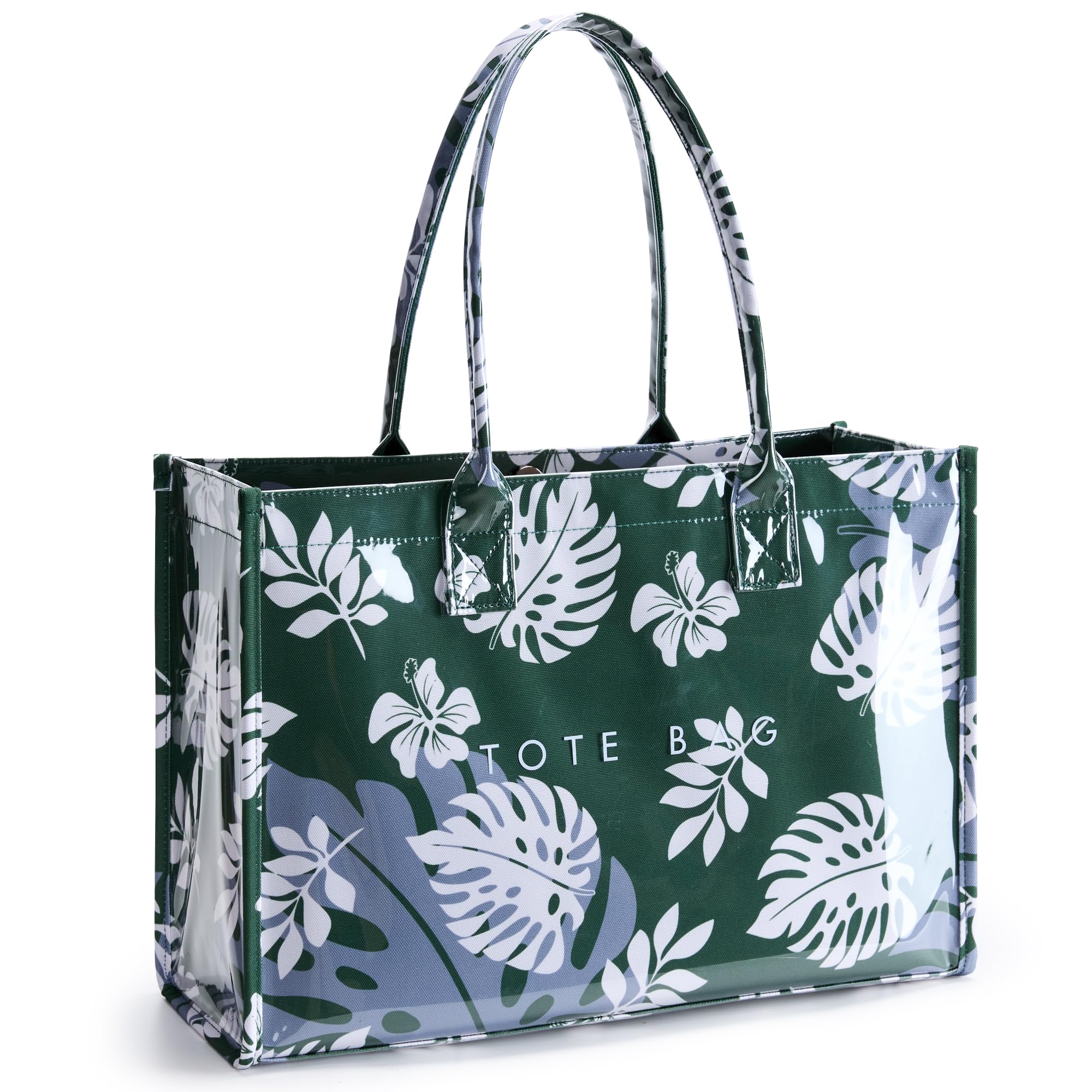 KALIDI PVC Tote Bag Women’s Kraft Paper Work Handbags Purses with Top Handle