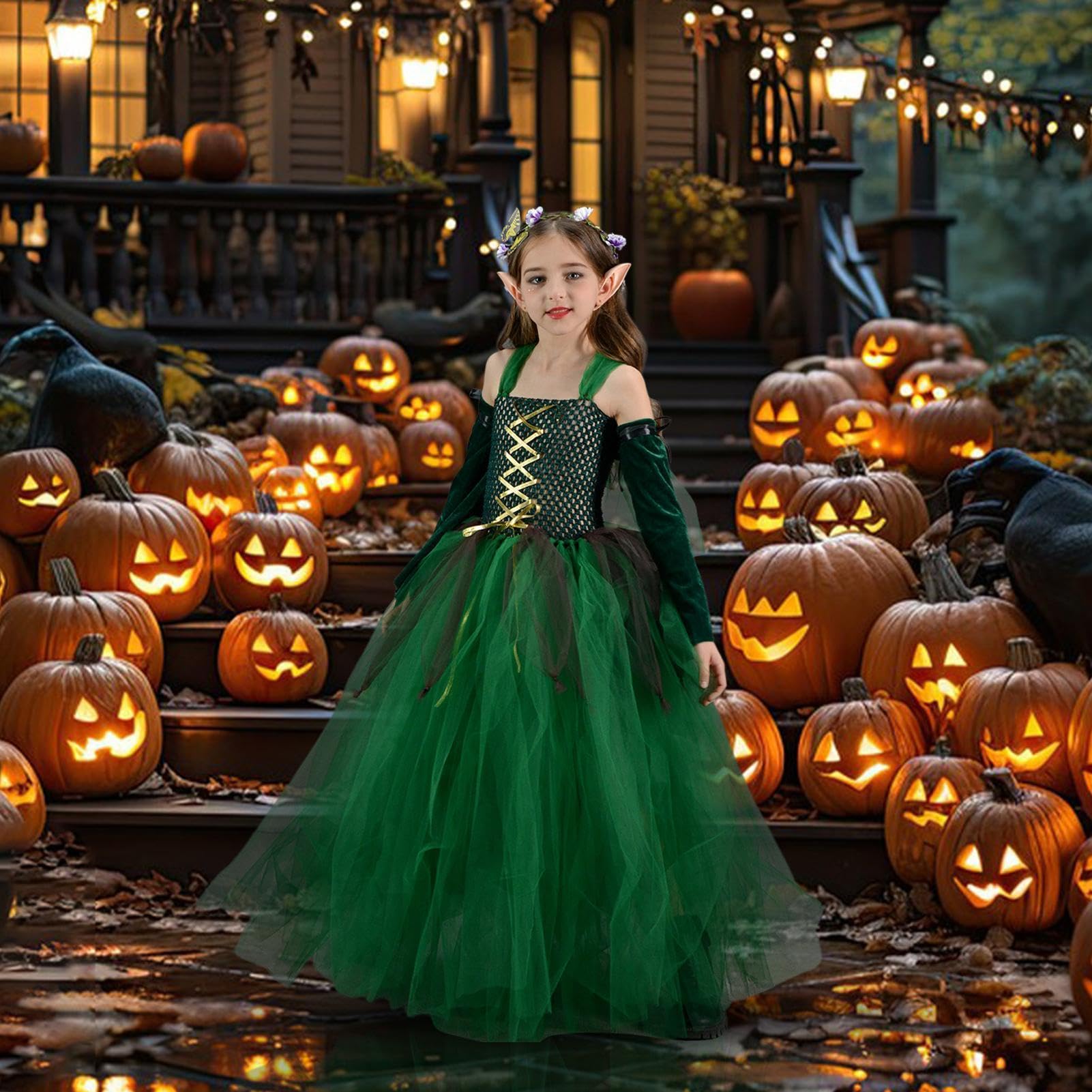 Costume Halloween Bambina Gonna Tutù in Tulle Fata Verde Masquerade | Gonna Per Di Ruolo Di Carnevale Per Feste A Tema Halloween, Spettacoli, Carnevale, Compleanni, Eventi Scolastici
