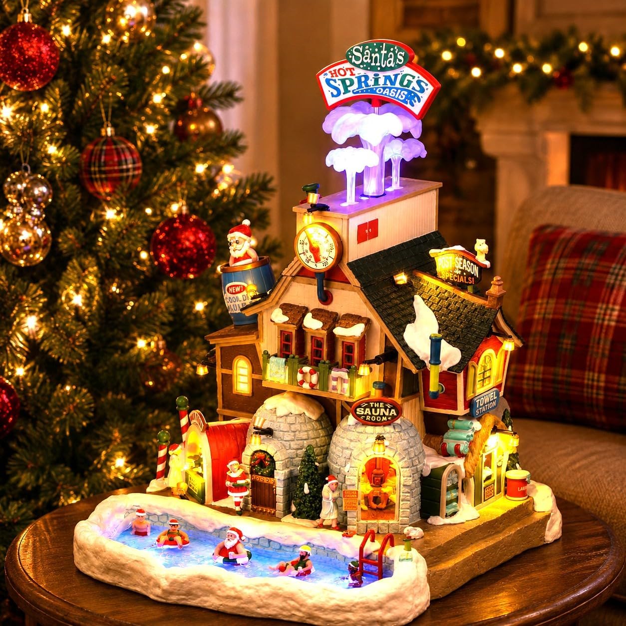 Lemax Santa's Hot Springs Oasis, with 4.5V Adaptor