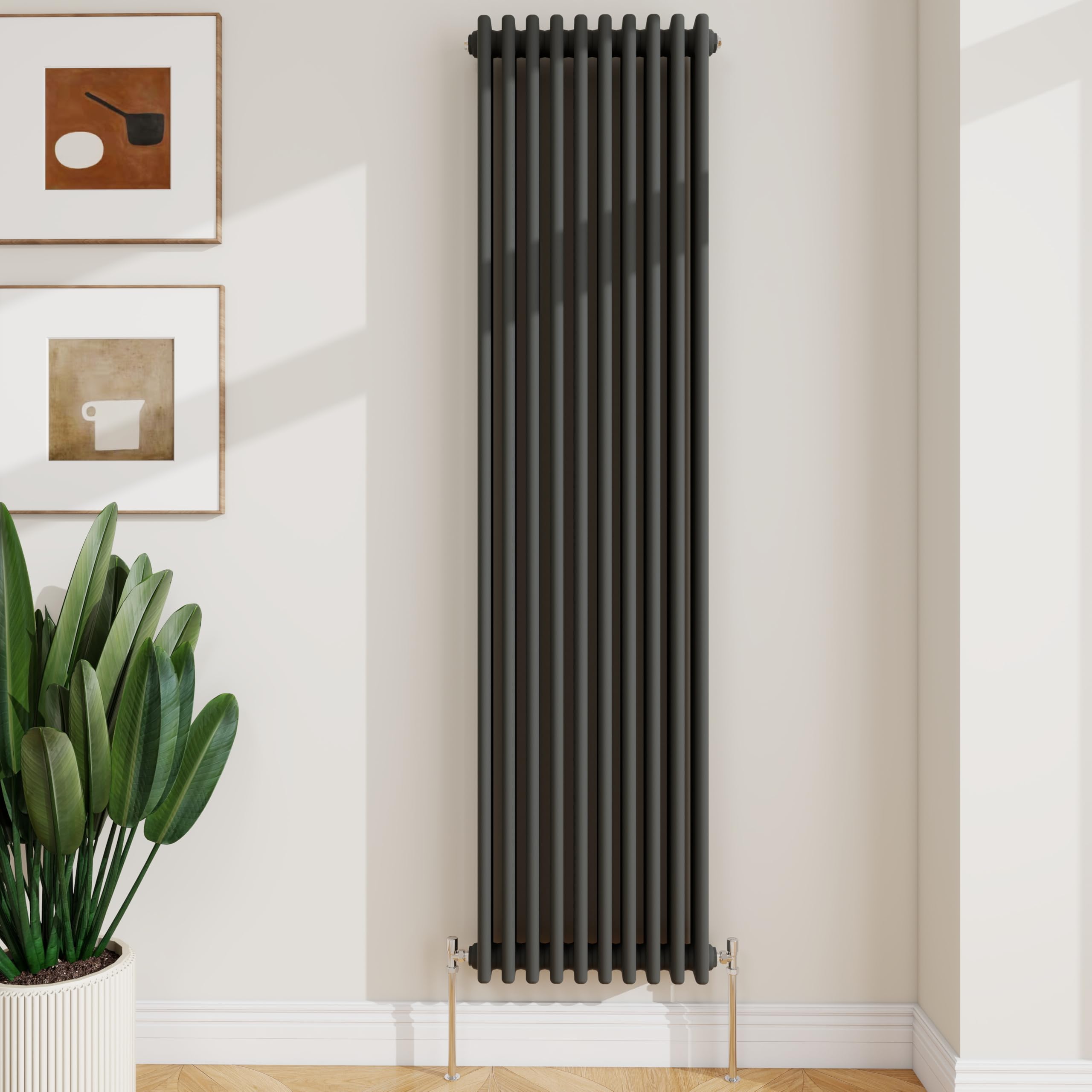 Sline Sanitary Anthracite 1800X470mm Cast Iron Style Traditional 3 Column Vertical Central Heating Radiator
