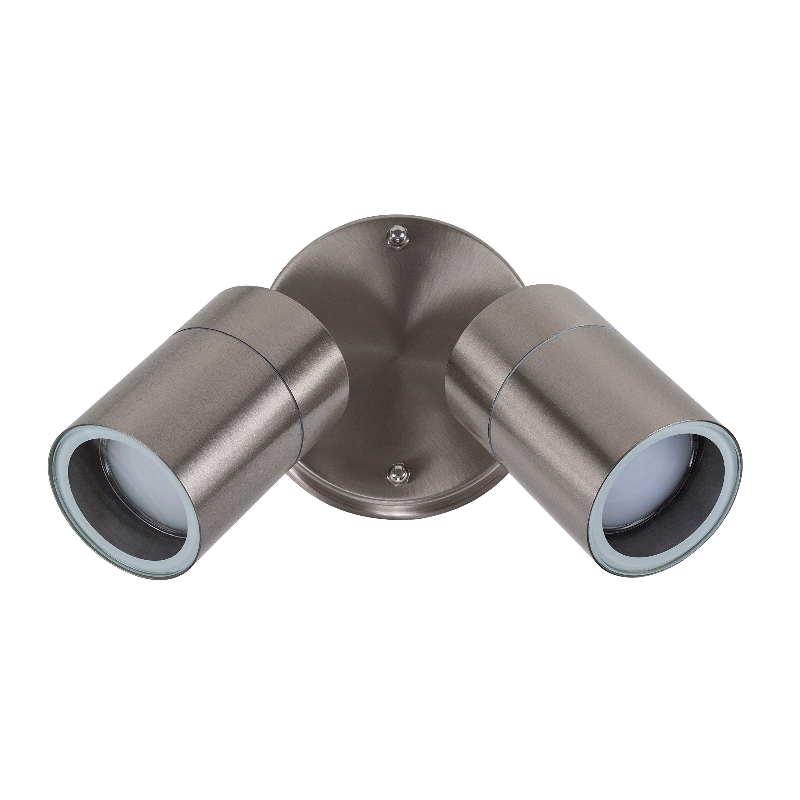 Valuelights Barrow Silver 2 Light Wall Spotlight