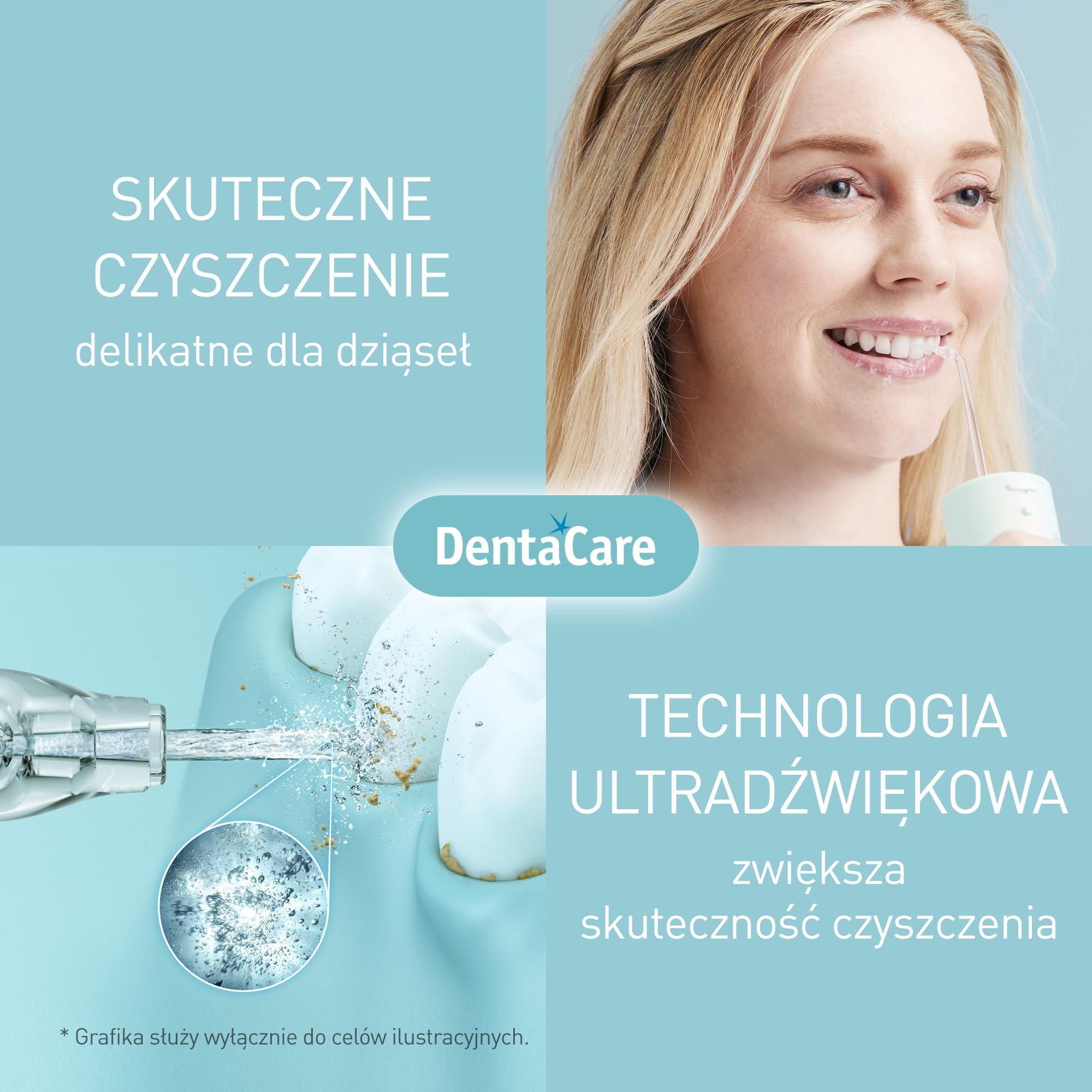Panasonic EW-DJ4B-G podróżny prysznic do ust, z technologią ultradźwiękową, zbiornik na wodę 150 ml, szybkie ładowanie w ciągu 1 godziny